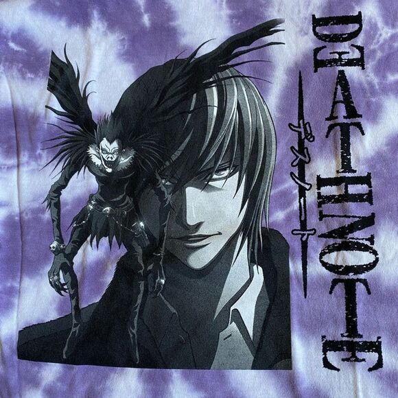 NWT Urban Outfitters Death Note Light & Ryuk Tie Dye T-Shirt Size L Purple Anime - Picture 13 of 16